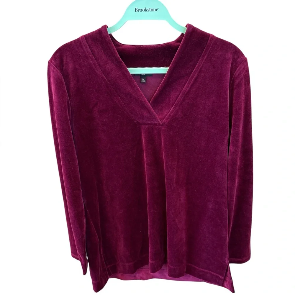 Talbots Rich Burgandy V-Neck Sweater Size PL - Picture 1 of 9